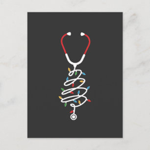 Postal De Invitación Estetioscopio Suministros médicos Luces de árbol d