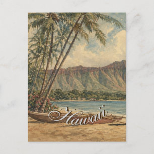 Postal De Invitación Estilo vintage hawaiano viaje costa mar