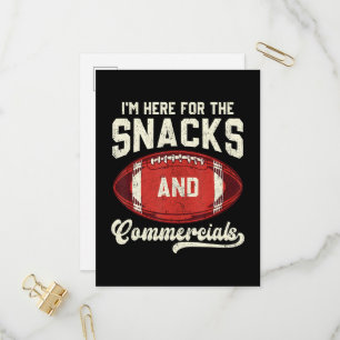 Postal De Invitación Estoy Aquí Por Los Snacks Y Los Comerciales De Fút