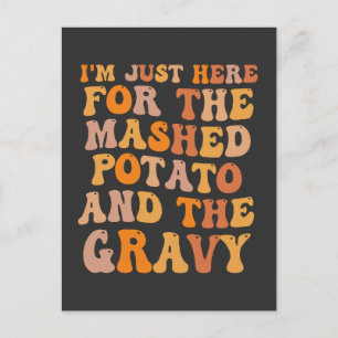 Postal De Invitación Estoy aquí solo por el puré de papas Funny Turkey