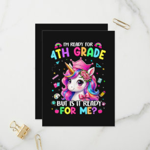 Postal De Invitación Estoy listo para el unicornio de 4to grado primer
