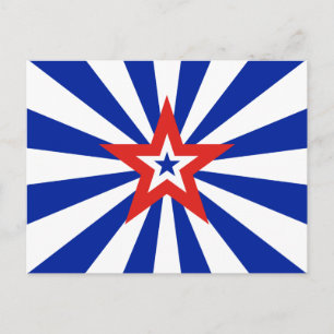 Postal De Invitación Estrella Azul Americana Explosión de Estrellas Pat