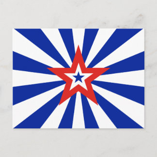 Postal De Invitación Estrella Azul Americana Explosión de Estrellas Pat