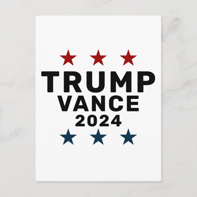 Postal De Invitación Estrella clásica Trump Vance 2024 (Anverso)