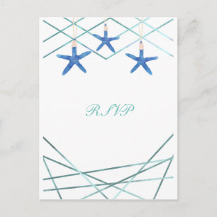Postal De Invitación Estrella de mar y línea moderna Elegante respuesta