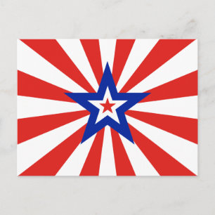 Postal De Invitación Estrella Roja Americana Explosión Patriótica Parti