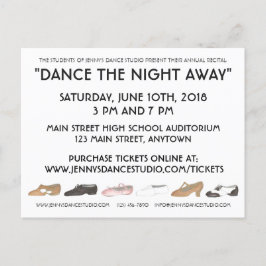 Postal De Invitación Estudio de Dance School Show Anual Recital Show Sh