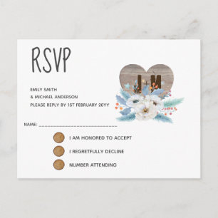 Postal De Invitación Eternal Love Wedding RSVP Card Flor blanca
