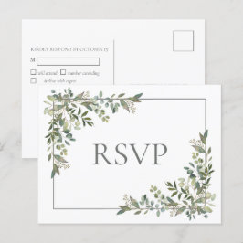 Postal De Invitación Eucalyptus Boda Verde Sage Botánica RSVP