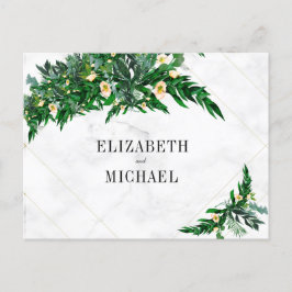 Postal De Invitación Eucalyptus Foliage Bouquet Rústico Boda Blanco