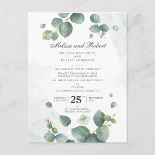 Postal De Invitación Eucalyptus Greenery Boda Botánico
