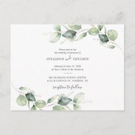Postal De Invitación Eucalyptus Greenery Foliage Rústica Boda rural