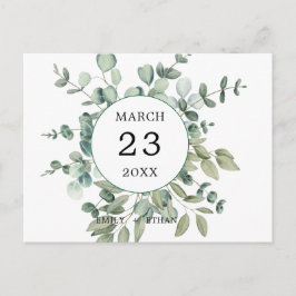 Postal De Invitación Eucalyptus Rustic Greenery Boda
