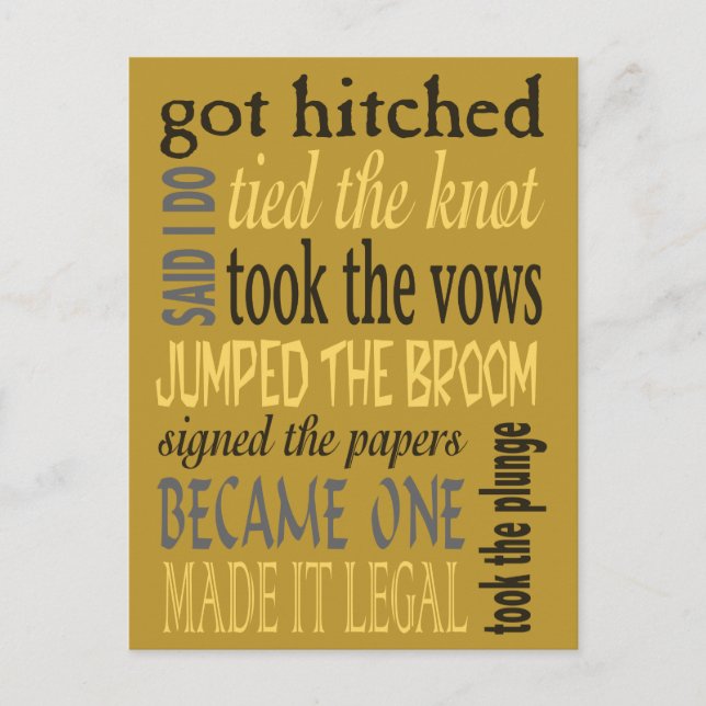 Postal De Invitación Eufemismos Fiesta de Después de la Boda (Anverso)