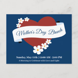 Postal De Invitación Evento del Día de la Madre de Red Heart