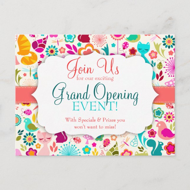 Postal De Invitación Evento especial de Garden Kitty (Anverso)