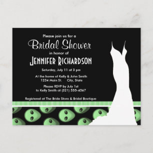 Postal De Invitación Extranjero negro y verde