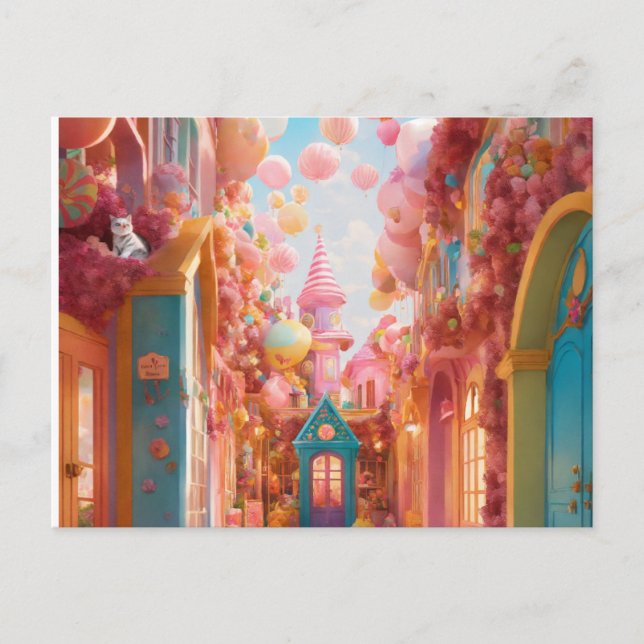 Postal De Invitación Extravaganza de Candyland: Desenvolver la magia co (Anverso)