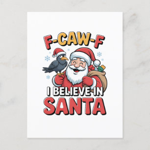 Postal De Invitación F-Caw-F creo en el cuervo de los Navidades de Sant