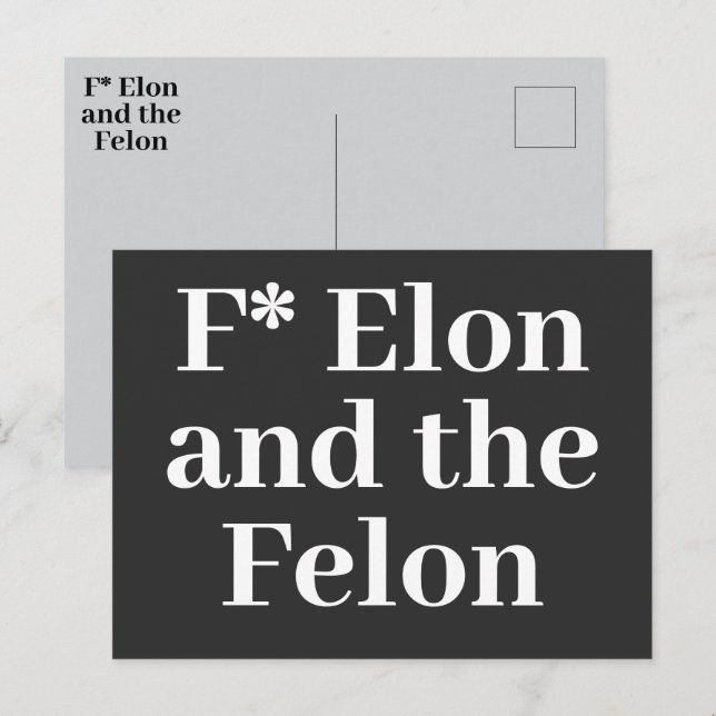 Postal De Invitación F* Elon Postcard (Anverso / Reverso)