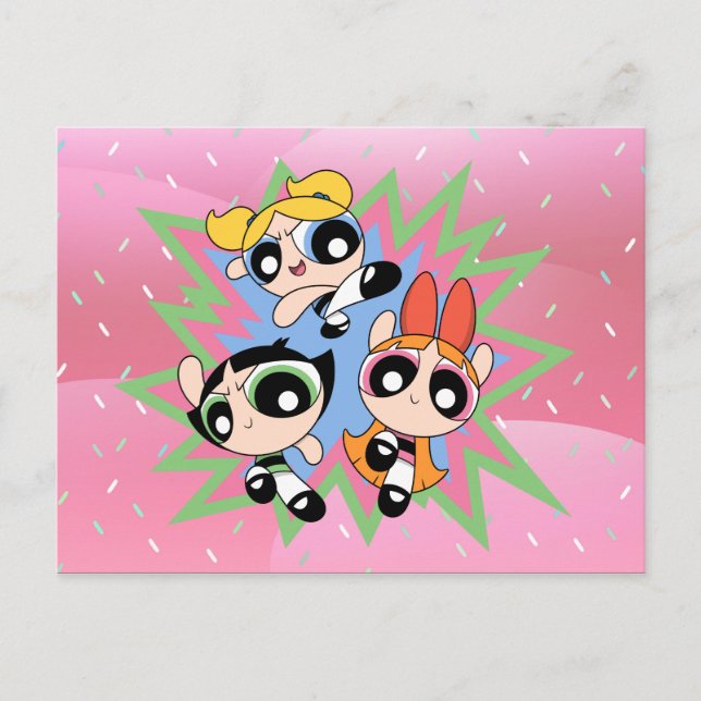 Postal De Invitación Factor de potencia de los Chicas Powerpuff (Anverso)