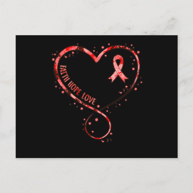 Postal De Invitación Faith Hope Love Heart Disease Awareness Survivor G (Anverso)