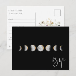 Postal De Invitación Fases de Luna Dorada Solicitud de Canción de Boda 