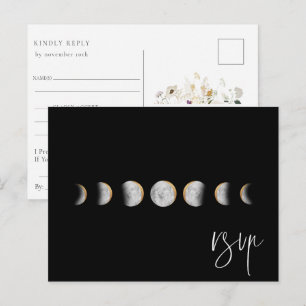 Postal De Invitación Fases de Luna Dorada Solicitud de Canción de Boda 