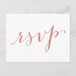 Postal De Invitación Faux Rosa Relieve metalizado dorado Glamour | Post