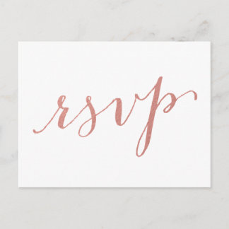 Postal De Invitación Faux Rosa Relieve metalizado dorado Glamour | Post