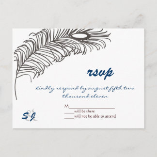 Postal De Invitación Feather Boda III