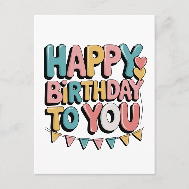 Postal De Invitación Felicidades con burbujas (Anverso)