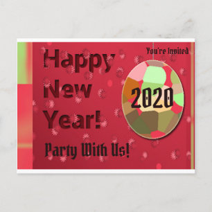 Postal De Invitación Feliz Año Nuevo Fiesta