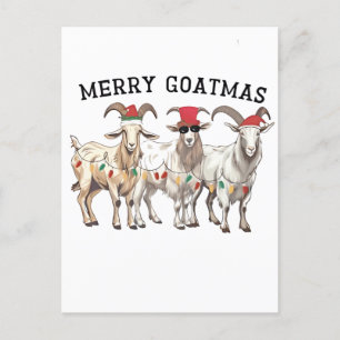Postal De Invitación Feliz Cabra Navidad Amante de los Animales Cabra F