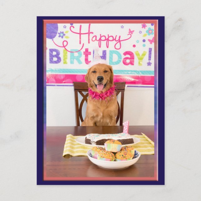 Postal De Invitación Feliz cumpleaños al Fiesta de perro con mi Dawg (Anverso)