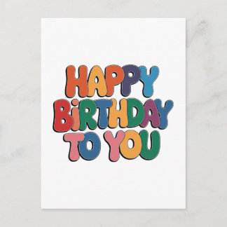 Postal De Invitación Feliz cumpleaños retro