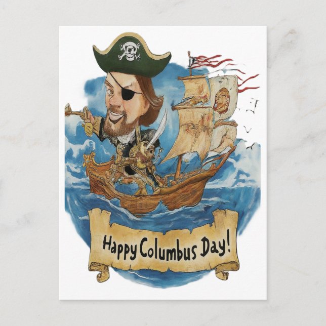 Postal De Invitación Feliz Día de Columbus (Anverso)