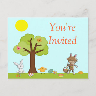 Postal De Invitación Feliz fiesta al aire libre de Pascua