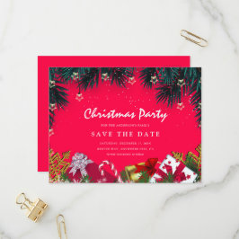 Postal De Invitación Feliz fiesta navideña Salva la fecha