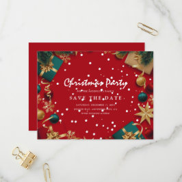 Postal De Invitación Feliz fiesta navideña Salva la fecha