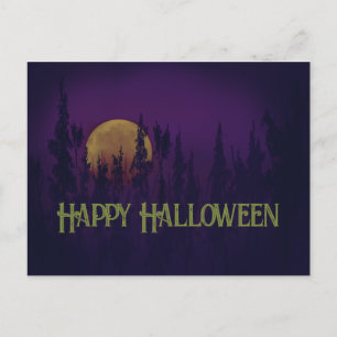 Postal De Invitación Feliz Halloween Luna Llena