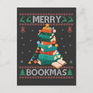 Postal De Invitación Feliz Libro Navidad Suéter Feo Divertido Regalo Bi