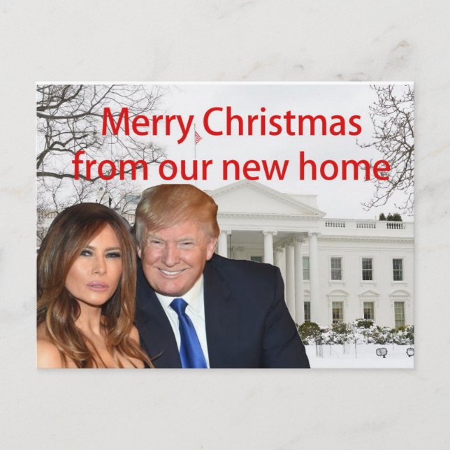 Postal De Invitación Feliz Navidad a Donald y Melania (Anverso)
