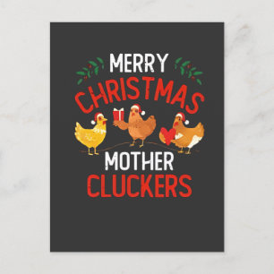 Postal De Invitación Feliz Navidad Madre Gallinas Asadero Navidad 