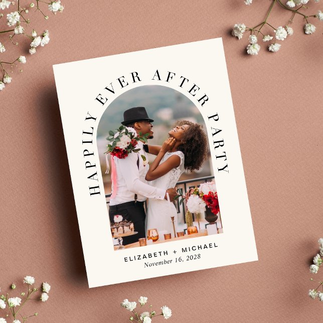 Postal De Invitación Feliz Nunca Después Del Fiesta Arch Photo Boda (Subido por el creador)