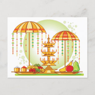 Postal De Invitación Feliz Onam Umbrellas