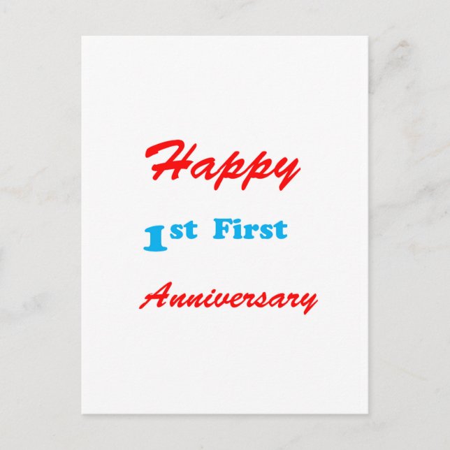 Postal De Invitación Feliz primer ANIVERSARIO Primera Celebración Bendi (Anverso)