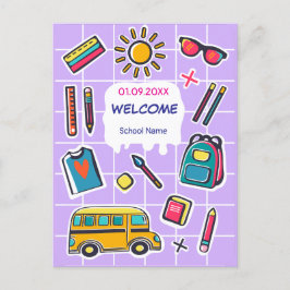 Postal De Invitación Feliz Primer Día De Clases BIENVENIDOS