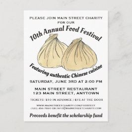 Postal De Invitación Festival de comida chino Dim Sum Shumai Dumpling