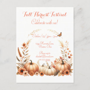 Postal De Invitación Festival de la Cosecha de Otoño